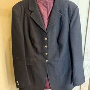 Womens 12/14 Black Dressage Blazer Jacket Equestrian